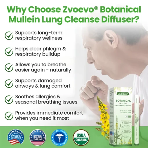 Zvoevo® Botanical Mullein Lung Cleanse Diffuser