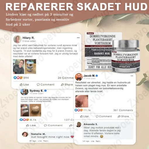 Zvoevo® Svart ris hudreparerende essenskrem