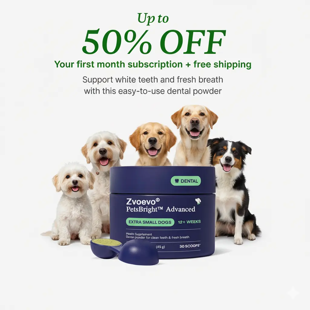 Zvoevo® PetsBright Advanced Dental Powder for Clean Teeth & Fresh Breath
